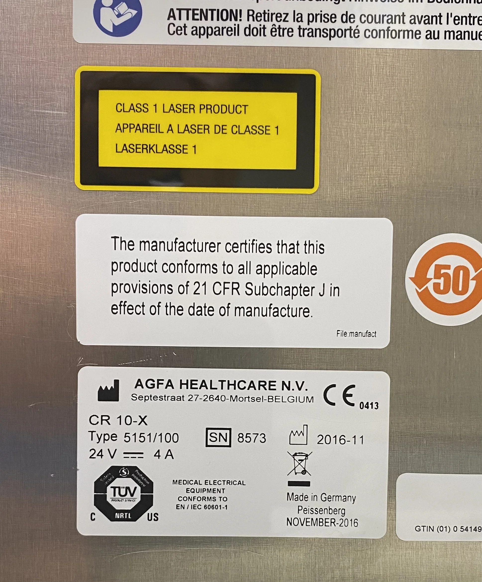 Agfa CR 10-X with NX workstation and 2 cassettes — Used Vet Equipment